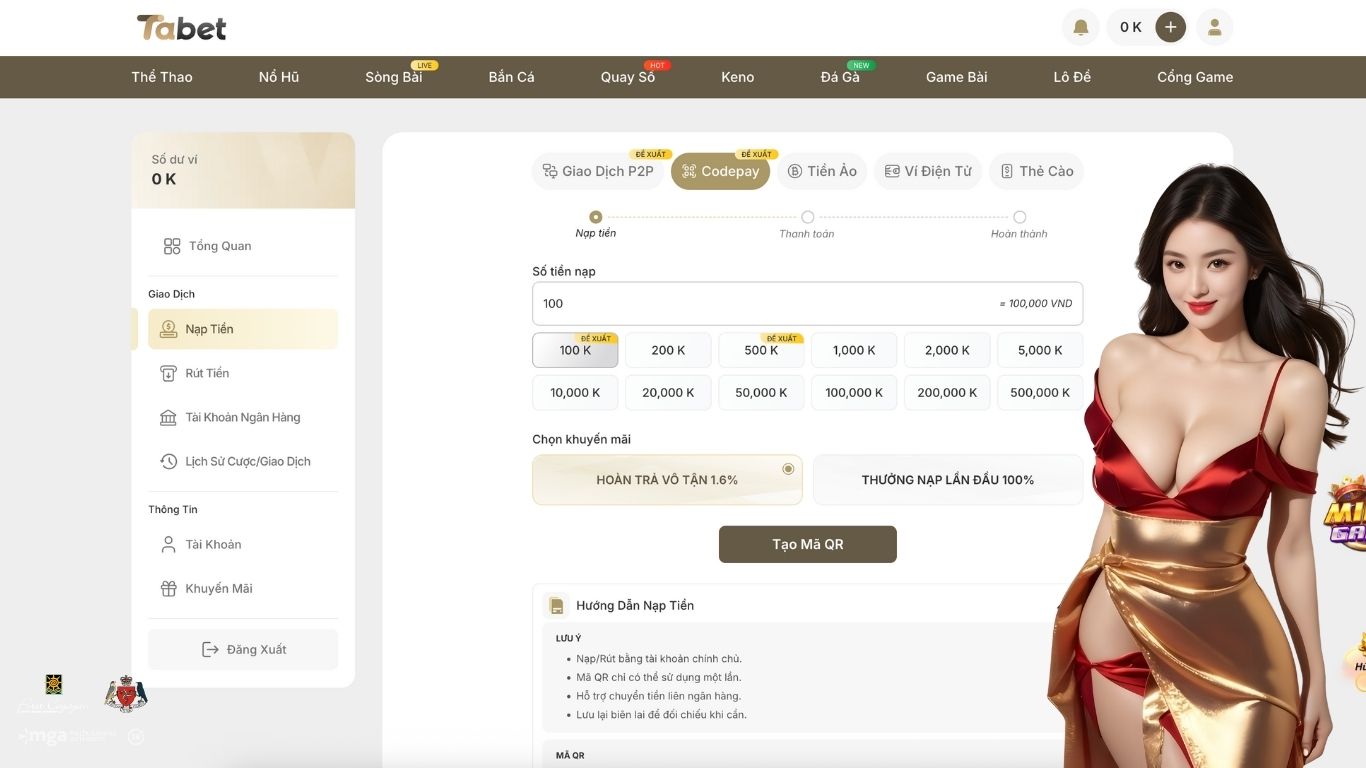 Hướng dẫn nạp tiền Tabet chi tiết, chính xác